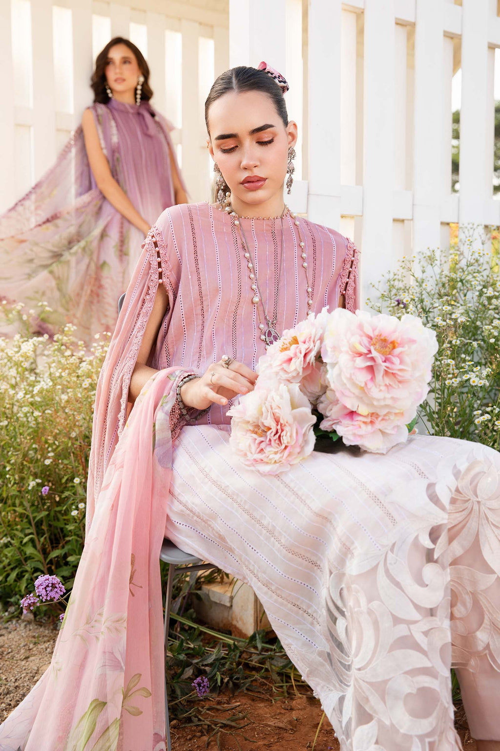 3 Piece Stitched Lawn Suit - Ready To Wear