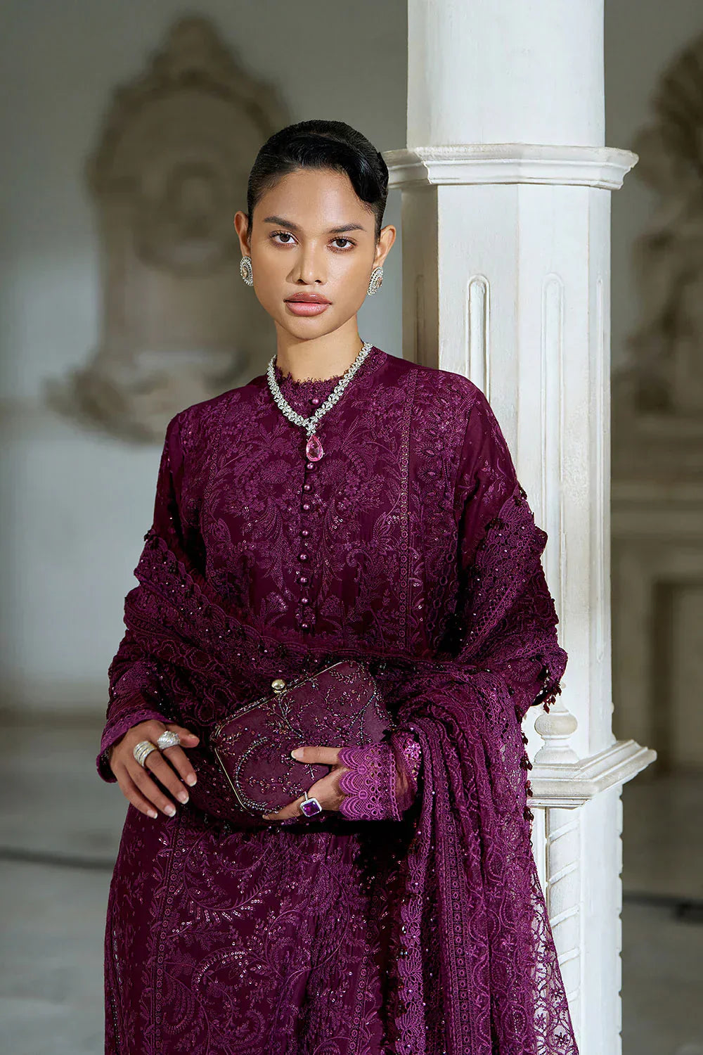 03-Piece Lawn Suit With Embroidery - Ready To Wear
