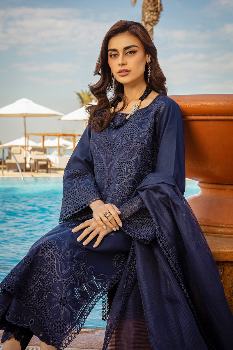 3 Piece Stitched Embroidered Chikankari Suit - Ready To Wear