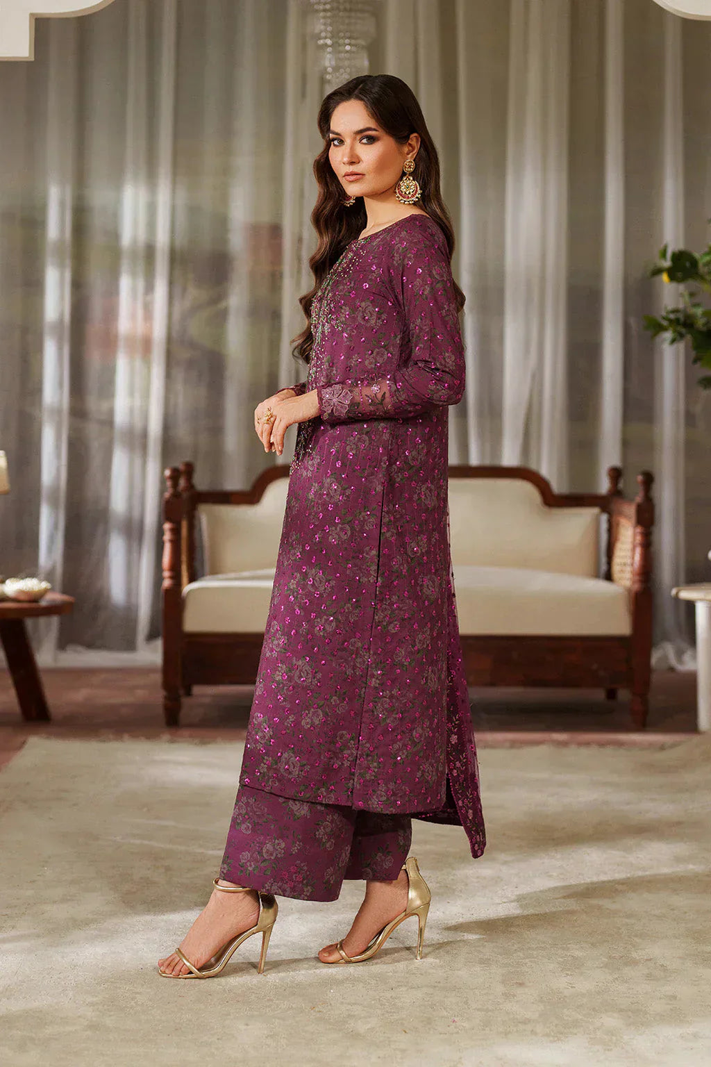 03-Piece Printed Lawn Suit With Embroidery - Ready To Wear