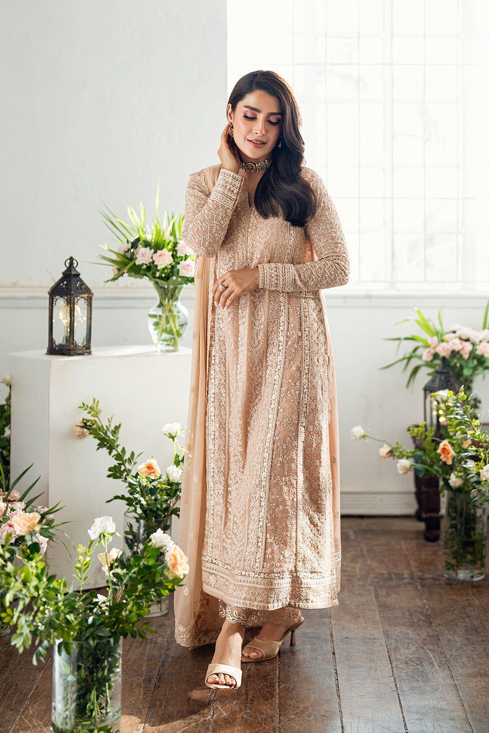 3 Piece Stitched Embroidery Chiffon Suit - Ready To Wear