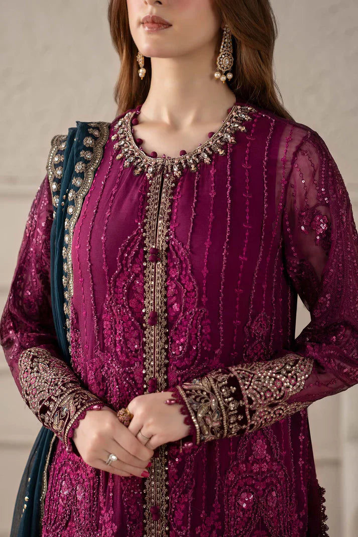 03-Piece Chiffon Suit With Embroidery - Ready To Wear
