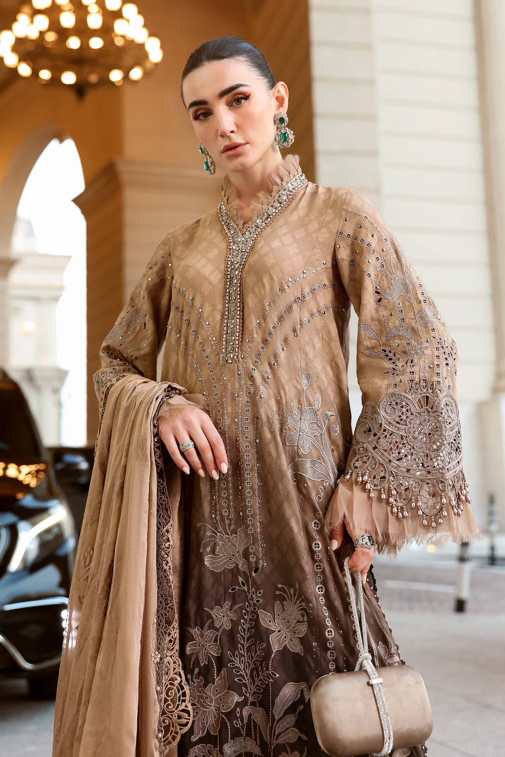 03-Piece Embroidered Printed Chiffon Suit | Ready To Wear