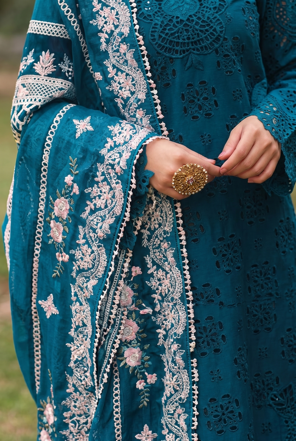 03-Piece Lawn Suit With Heavy Embroidery - Ready To Wear