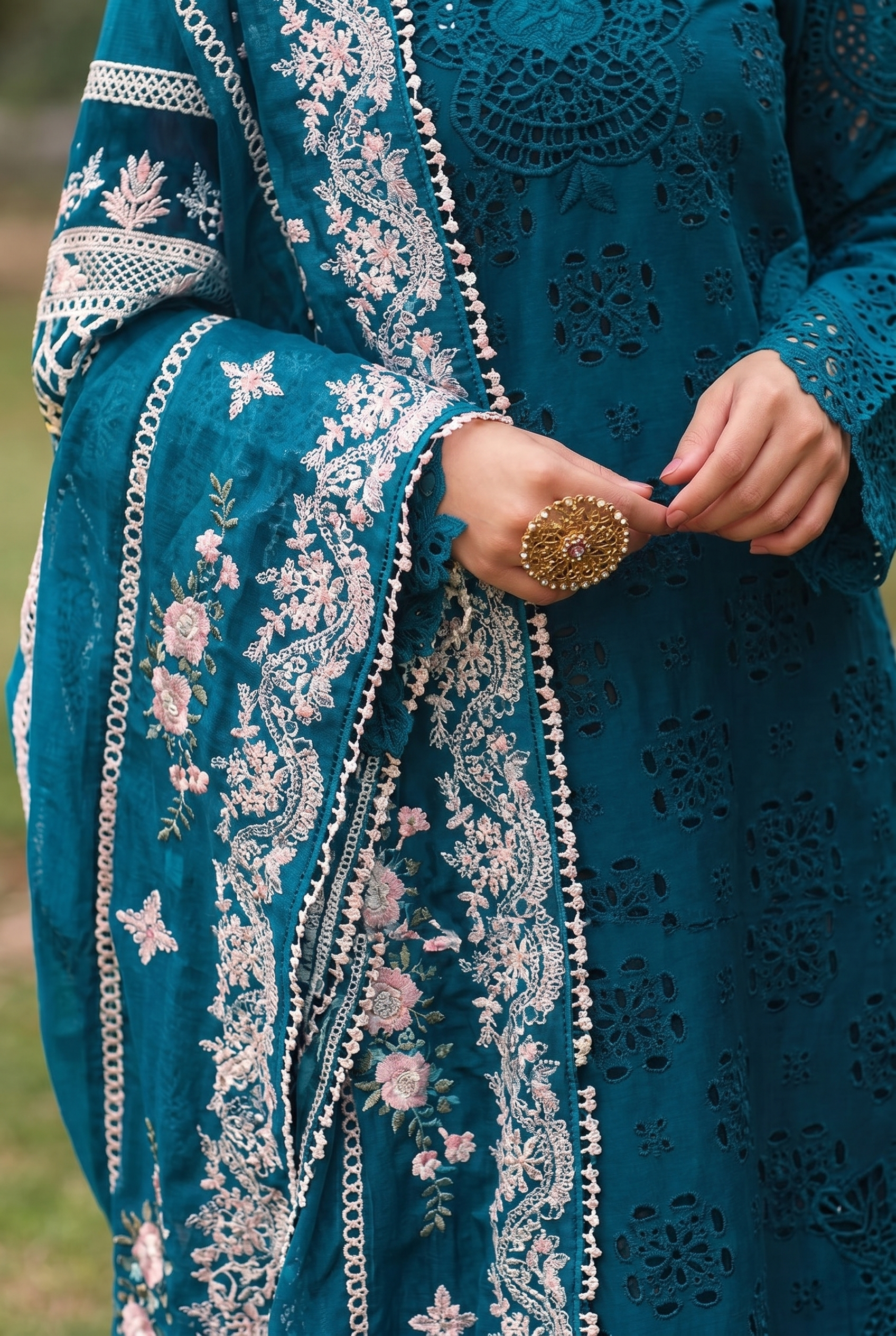 03-Piece Lawn Suit With Heavy Embroidery - Ready To Wear
