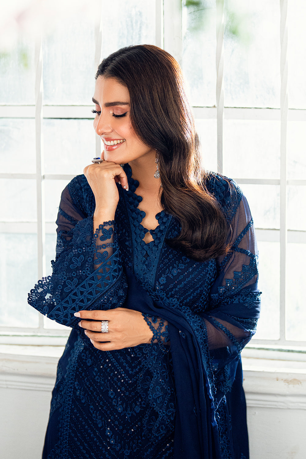 3 Piece Stitched Luxury Chiffon Dress - Ready To Wear