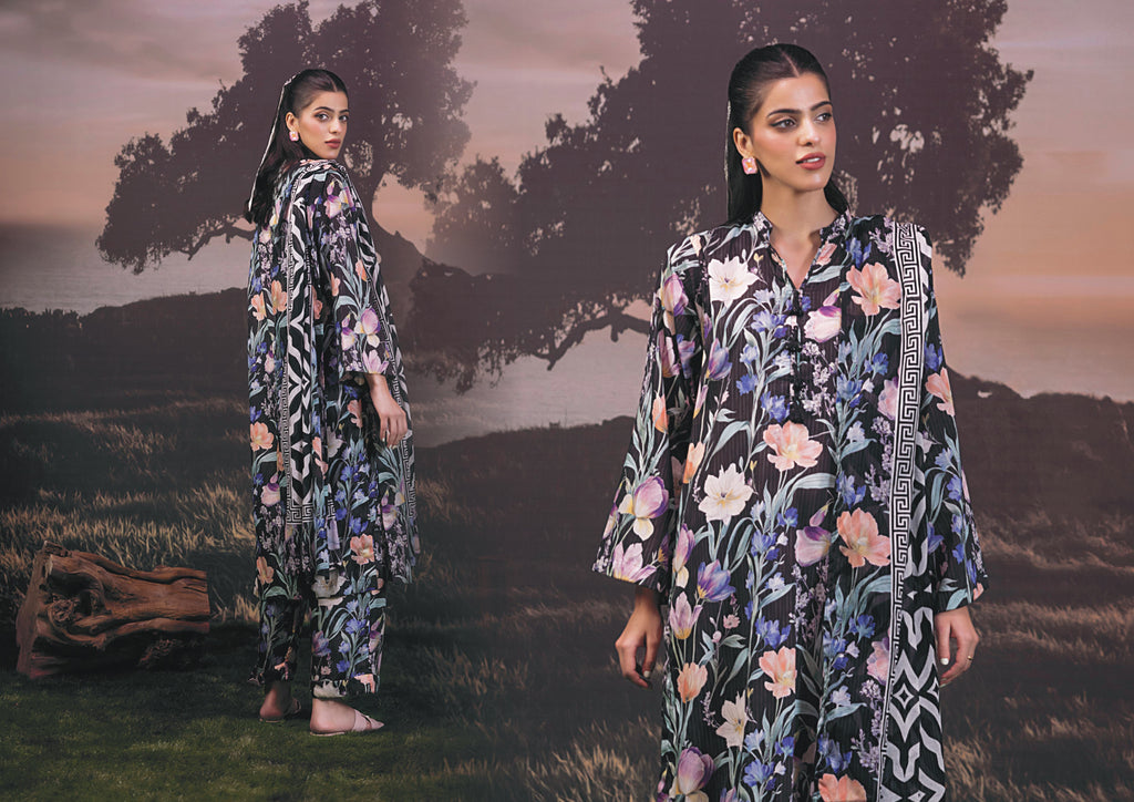 3 Piece Stitched Lawn Suit - Ready To Wear