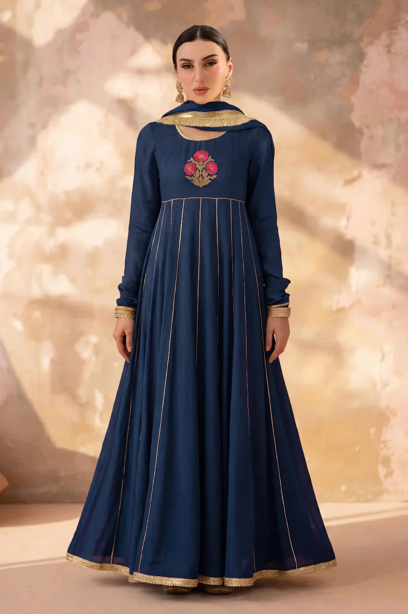 TANIA - NAVY PISHWAS SET