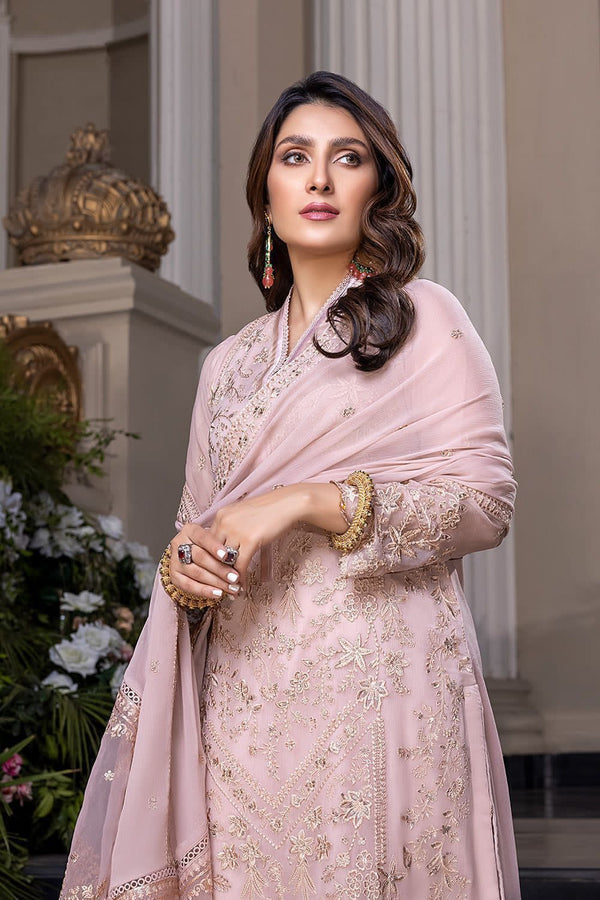 3 Piece Stitched Chiffon Suit - Ready To Wear