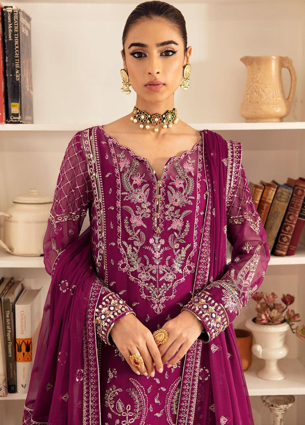 Royal Plum - 3 Piece Embroidered Suit | Ready To Wear