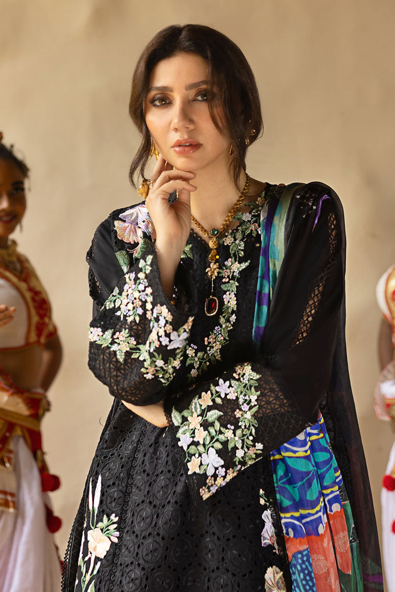3 Piece Stitched Chikankari Embroidery Suit - Ready To Wear